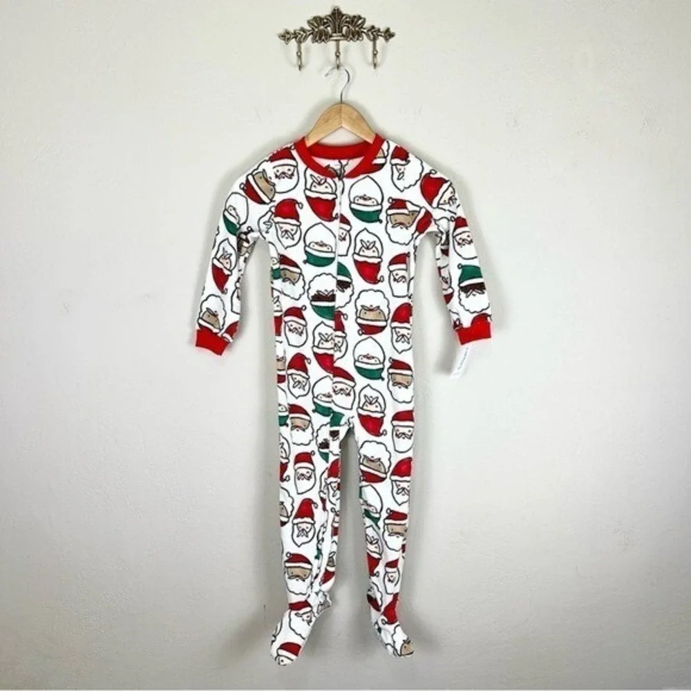 Carter's Santa Clause Fleece Footie Pajamas Christmas Holiday Size‎ 4 NEW